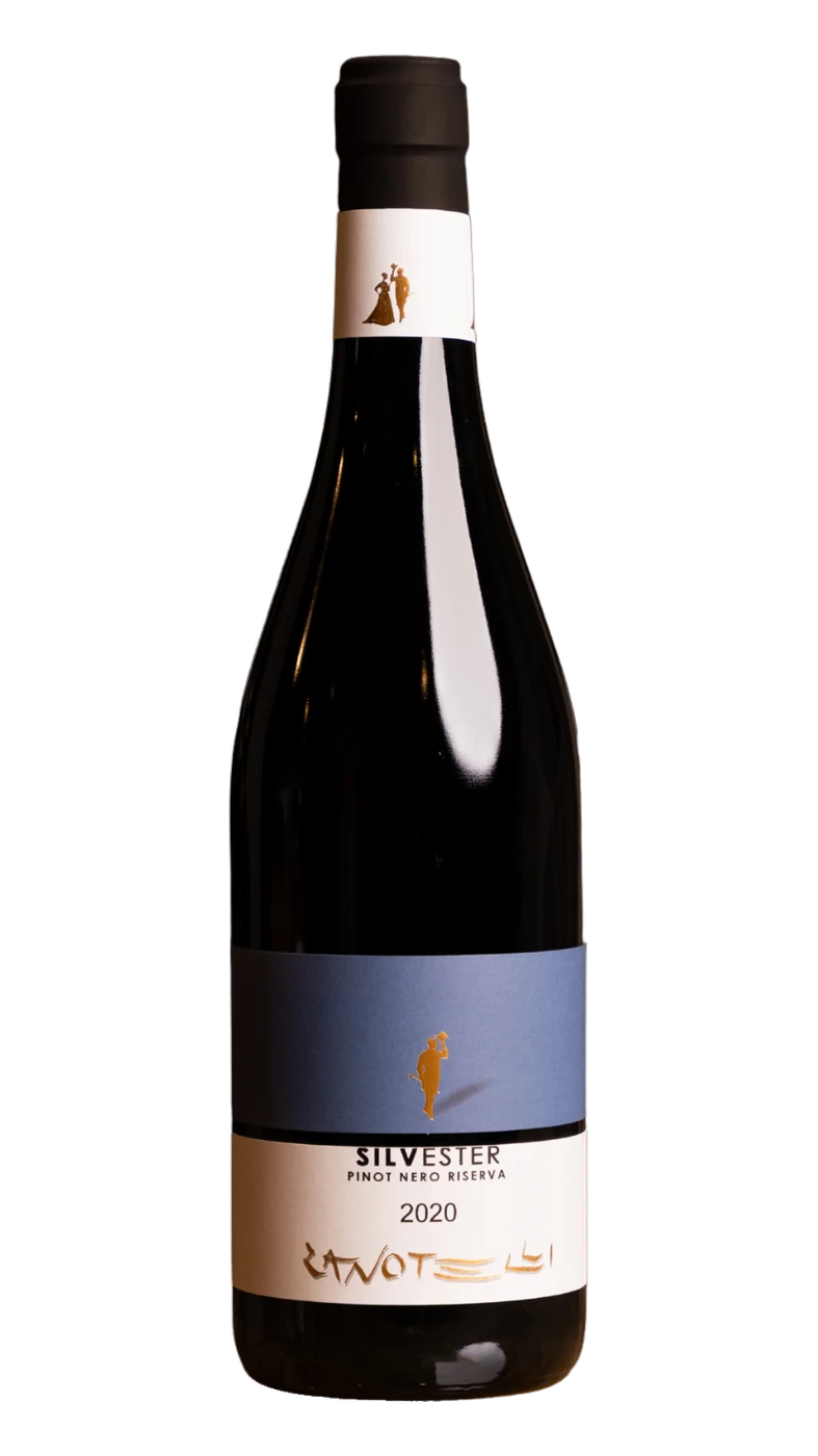 Bottiglia di Silvester Pinot Nero Riserva Trentino D.O.C. dell’azienda Zanotelli